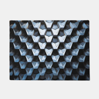 Tapete Futurista Abstrato Azul Geométrico Metálico