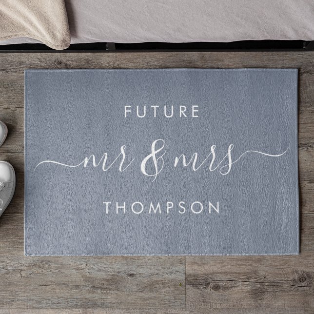 Tapete Futuro Sr. e Sra. Hand Modern Script Dusty Blue (Criador carregado)