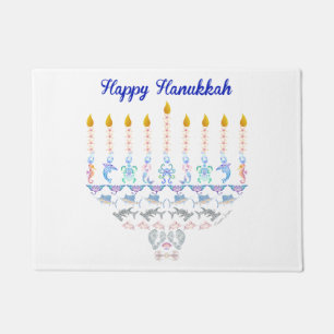 Tapete Fuzileiro naval feliz Menorah de Hanukkah