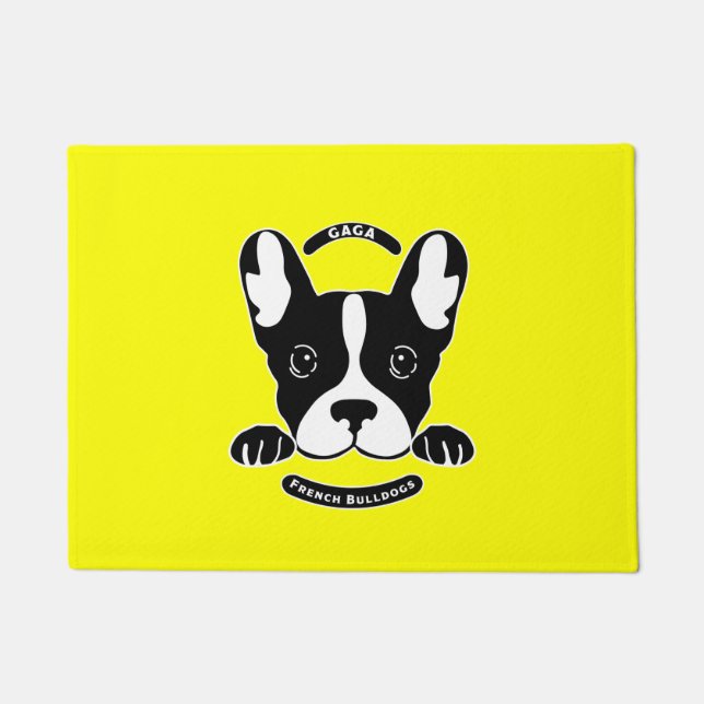 Tapete Gaga Sobre Bulldog Francês. (Frente)