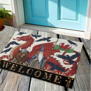 Tapete Gales, flag, Red Dragon, Merlin, Ravens / Art