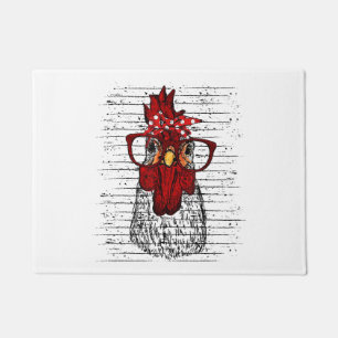 Tapete Galinha com bandana e óculos bonitos