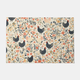 Tapete Galinhas fazendas, Galinhas \ Flores Algodão