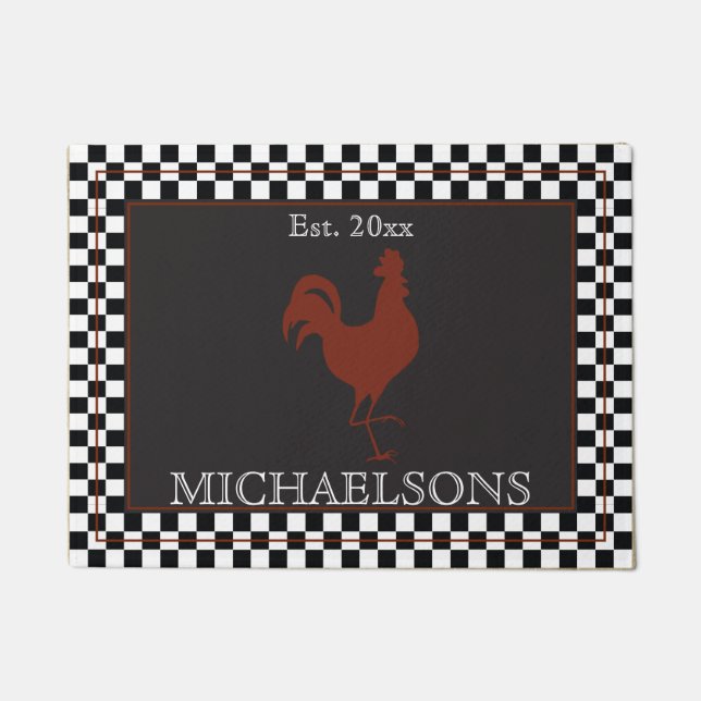 Tapete Galo Russo com Preto | Nome dos controlos brancos (Frente)