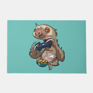 Tapete Gamer Sloth Comendo Nachos em Cartografia de Cueca