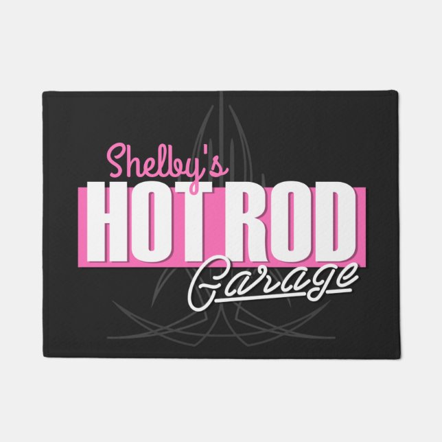 Tapete Garagem de Rod Quente Pinstripes (Frente)