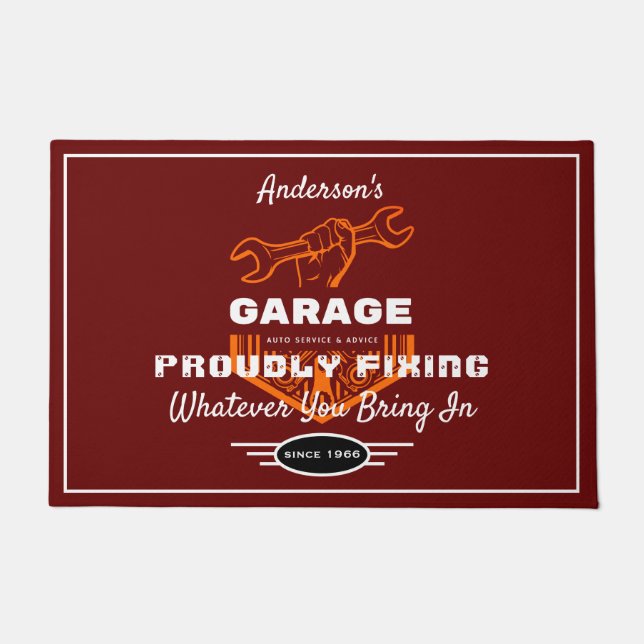 Tapete Garagem Qualquer Nome Orgulhosamente Fixando Engra (Frente)