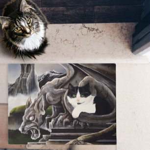 Tapete Gargoyle branco preto