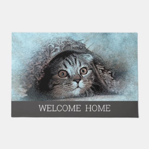 Tapete Gatinho de Fotografia Personalizada cinza de boas-