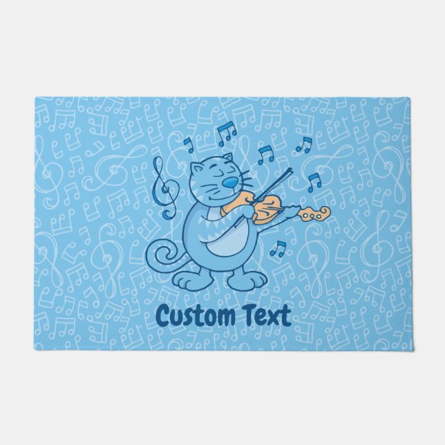 Tapete Gato Azul com Porta Violina (Frente)