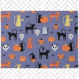 Tapete Gato Bonito de Halloween Spooky
