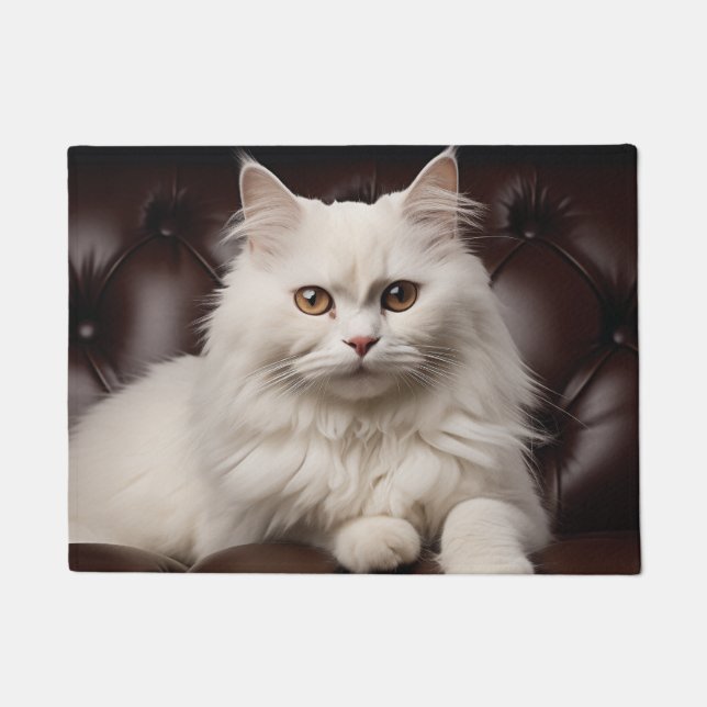 Tapete Gato branco majestoso (Frente)
