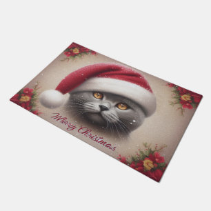 Tapete Gato de Bomba do Xmas, Feliz Gatinho de Bomba de N