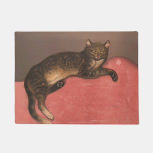 Tapete Gato de inverno em Retrato de Gato de Cushion Vint