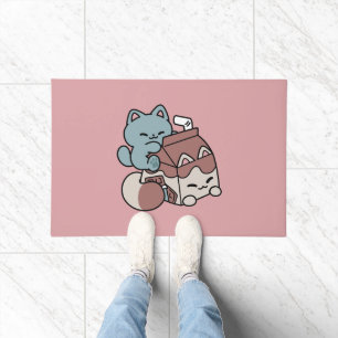 Tapete Gato de Leite Chocolate Kawaii – Bebida Aconchegan