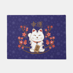 Tapete Gato de Maneki-neko com sorte, kanji