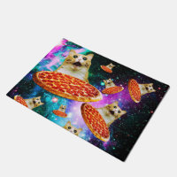 Gato de pizza espacial engraçado