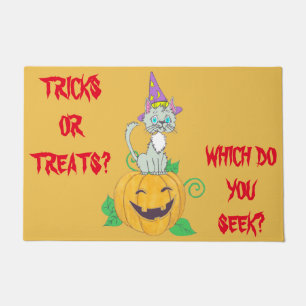 Tapete Gato do Feiticeiro do Halloween na Pumpkin