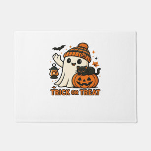 Tapete Gato Fantasma Bonito, Gatinho Feliz de Halloween,