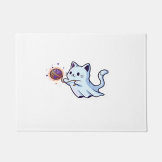 Tapete Gato Fantasma Fofo  Gatinho Assustador de Hallowee