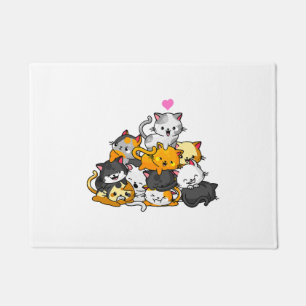 Tapete Gato Fofinho Kitty Pilha Gatos Anime Kawaii Neko P