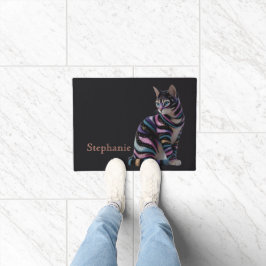 Tapete Gato Fofo e Design de Nome Personalizado