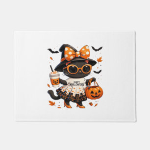 Tapete Gato Kawaii de Halloween � Gato Bruxa com Abóbora 