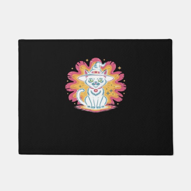 Tapete Gato Preto com Flor Psicodélico de T-Shir Superdim (Frente)