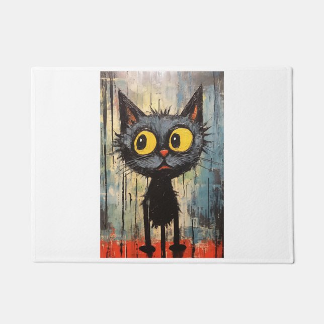 Tapete Gato Preto Com Olhos Amarelos (Frente)