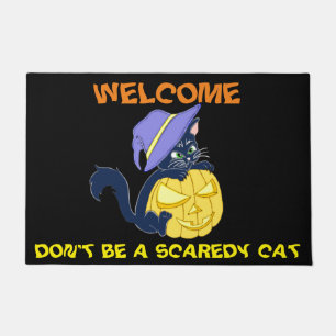 Tapete Gato preto e abóbora de Halloween