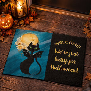 Tapete Gato Preto   Gato Morcego   Halloween Elegante 45x