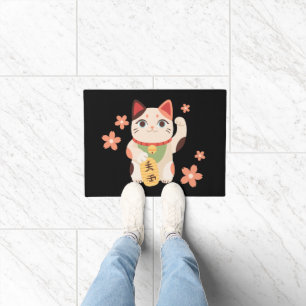 Tapete Gato Sortudo Maneki Neko Fofo 