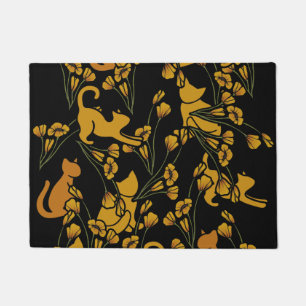 Tapete Gatos De Jardim Flor Gatos De Laranja Gato