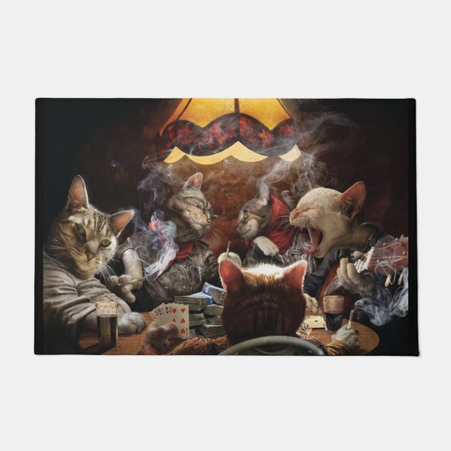 Tapete Gatos jogando pôquer (Frente)