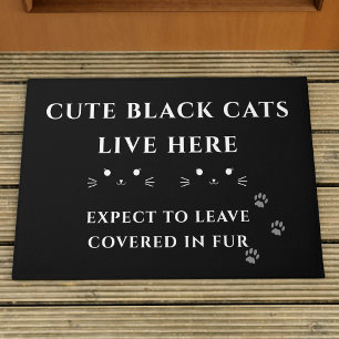 Tapete Gatos Negros Engraçados Vivem Aqui Bem-Vindos À 