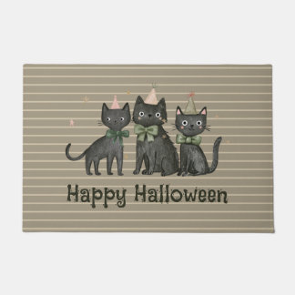 Tapete Gatos Pretos Fofos Halloween Neutro
