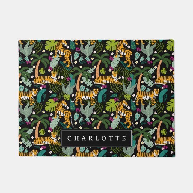 Tapete Gatos Safari da Selva Negra Tigre Tropical (Frente)