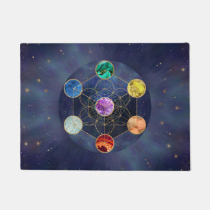 Tapete Geometria Sagrada do Cubo Chakras