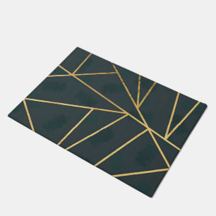 Tapete Geométrico Dourado de Boca Verde Moderno