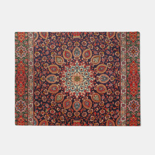 Tapete Geométrico Radial do Preto de Tabriz Persa 