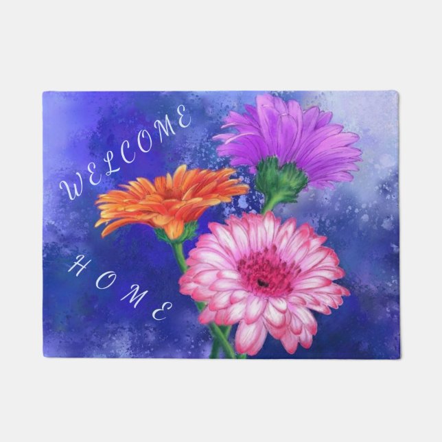 Tapete Gerberas Doormat - Bem-vindo (Frente)