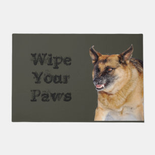 Tapete German shepherd de rosnadura Snarling cómico