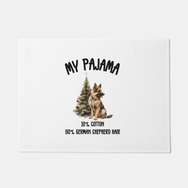 Tapete German shepherd e Natal, Design de Cachorro Engraç (Frente)