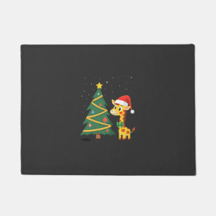 Tapete Gingerbread Man Girafa Papai Noel Chapéu Árvore de