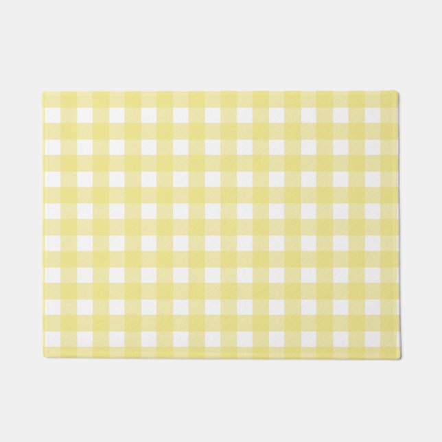 Tapete Gingham amarelo pálido e branco (Frente)