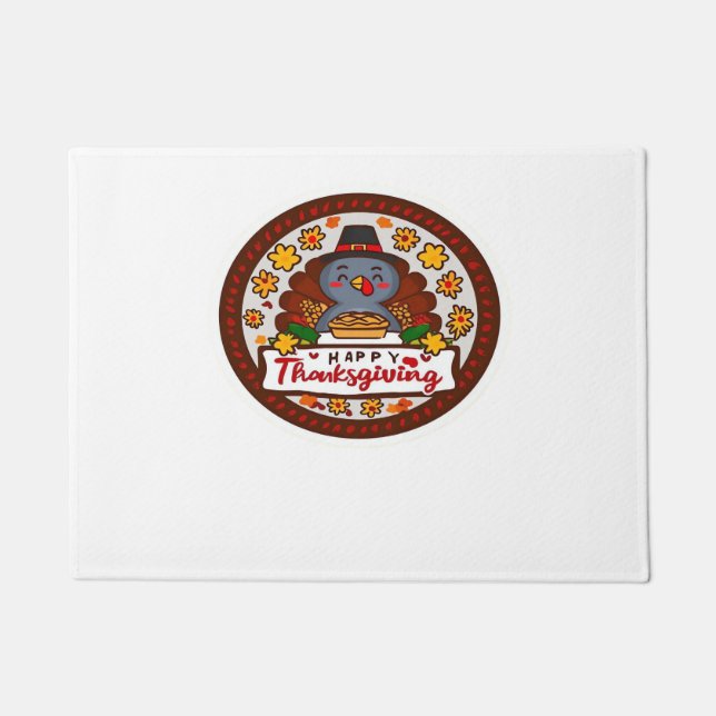 Tapete Gira Kawaii Turquia - Feliz Dia de Ação de Graças  (Frente)