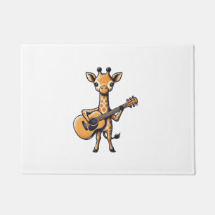 Tapete Girafa Bonita Tocando Violão Girafas Músico Musi