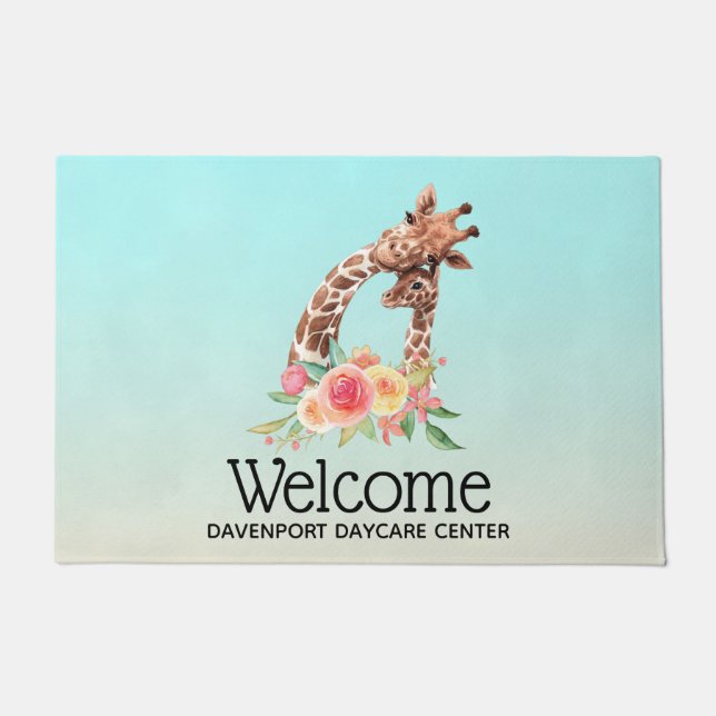 Tapete Girafa Cólvora Cód. Água Mãe e Bebê Bem-Vindo (Frente)
