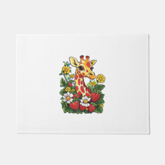Tapete Girafa Morangos e Flores Gira Gráfica Cuta
