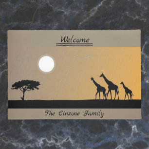 Tapete Girafas No Sunset Serengeti